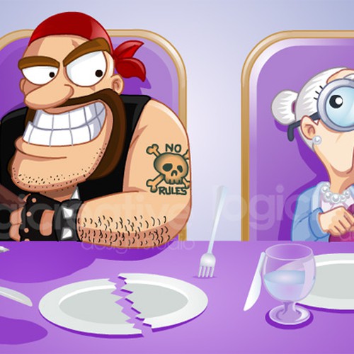 humorous cartoon-style graphic Design by Cranium Graphics