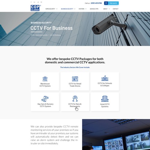 COP Alarms Website Re-Design Design por A Visualland⚡️