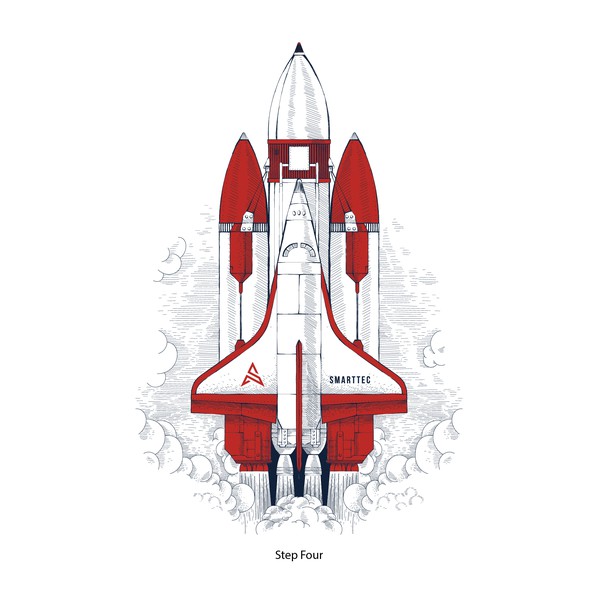 Smarttec set of rocket illustrations