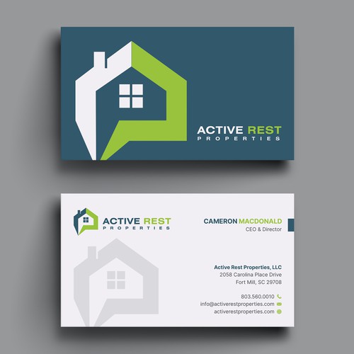 Modern Business Cards for Active Rest Properties Design by Hasanssin