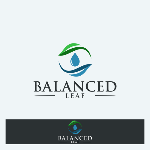 Abstract yin and yang leaf logo for new CBD Brand Design by BLACK PIG