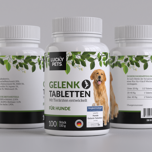 Modern label design for high quality joint tablets for dogs Design by Tamara.D