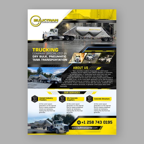 Trucking company marketing flyer Diseño de Logicainfo ♥