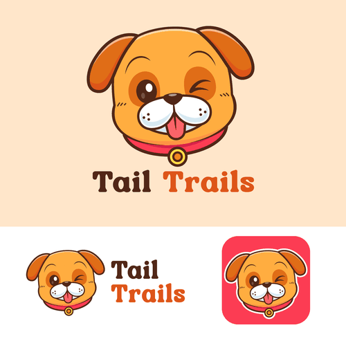 Design a CUTE Dog Mascot Logo for a Mobile App Design réalisé par Adhee Pratama