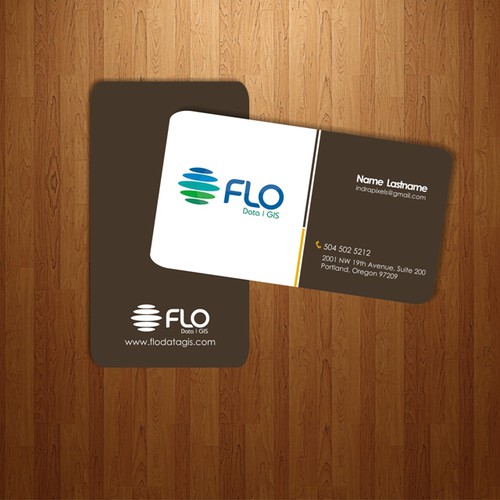 Business card design for Flo Data and GIS Diseño de Indrapixels