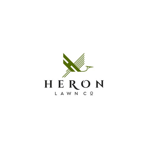 Modern Lawn Care Business with Heron Design by vikavita ✶︎