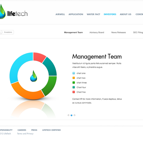 New website design for LifeTech: We turn air into drinking water. デザイン by Creative Zeune