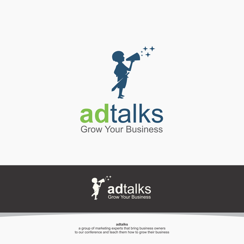 Ad Talks needs a smart logo complementing its Wizard of Ads cousin Design by maneka