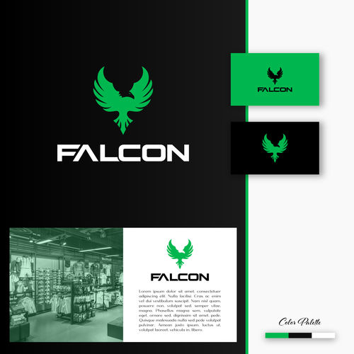 Falcon Sports Apparel logo Diseño de Direwolf Design