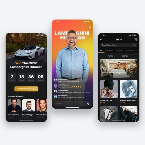 Eye-catching app design for the ultimate prize giveaway app!