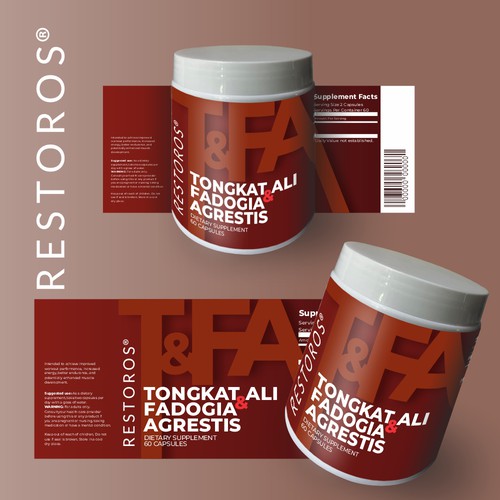 NEW Restoros Supplement Label with Additional Opportunity for Winner (BLIND + GUARANTEED CONTEST) Design by Tabu Things