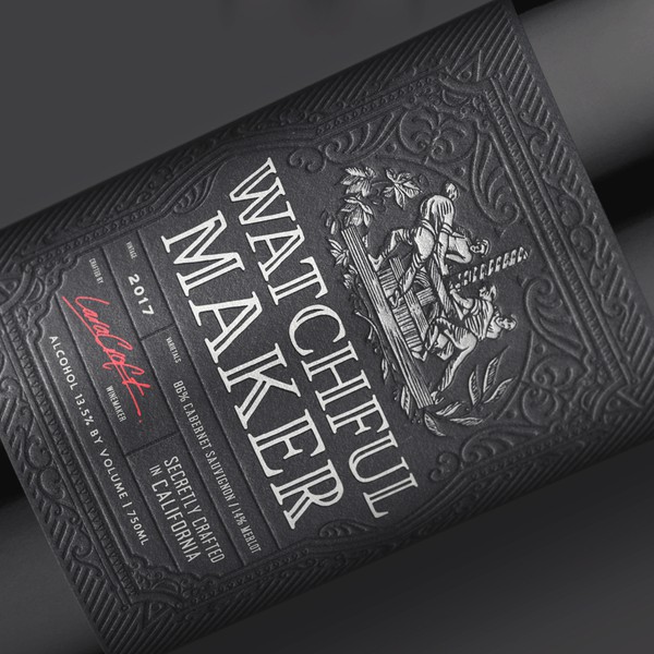 Watchful Maker Wine Label Design