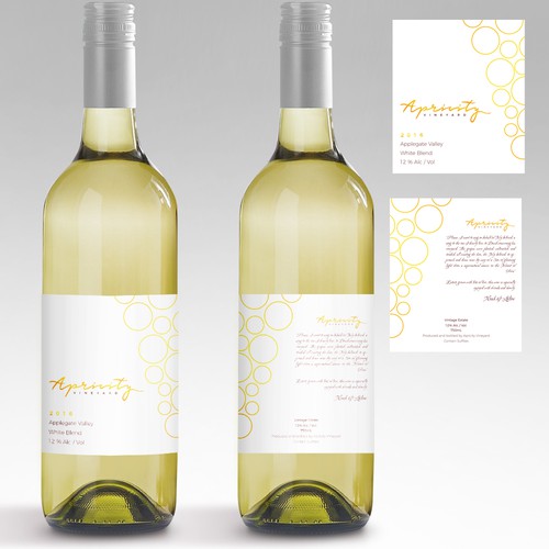 Apricity Vineyard 2016 White Blend Wine Label Design by giovannigiga