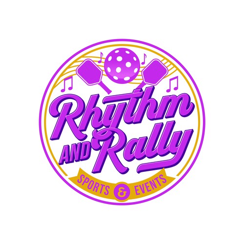 Music Meets Pickleball! Cool, musical logo for sports facility Design by Keyshod