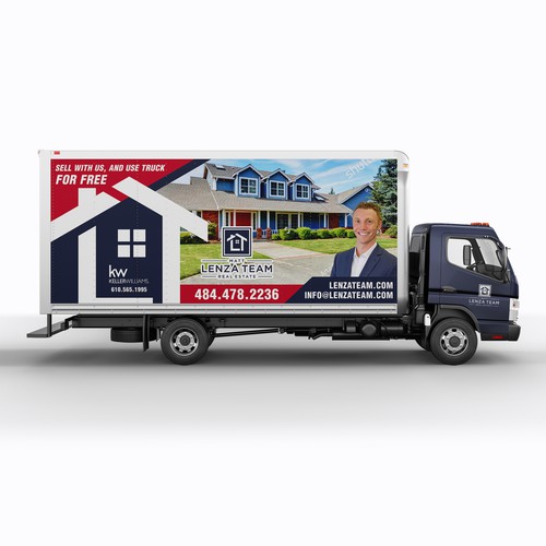 Custom Truck Design Wrap for Real Estate Agent, CREATIVE PROFESSIONAL CLEAN Design by HARU_ICHIBAN_