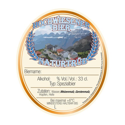 My new beer label with a small illustration for my micro brewery Sarganserbräu Design by DSojo