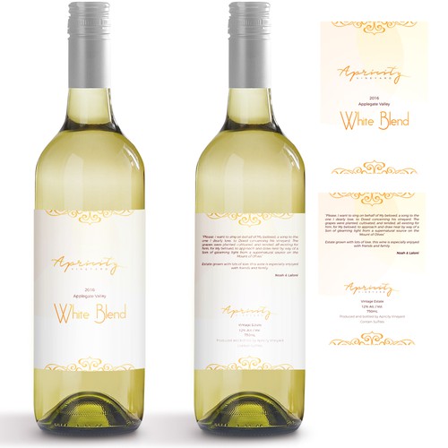 Apricity Vineyard 2016 White Blend Wine Label Design by giovannigiga