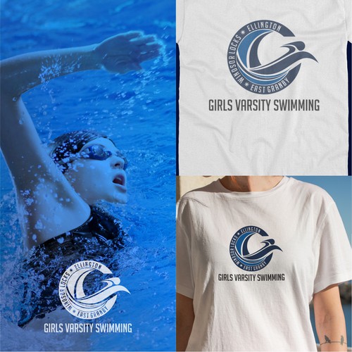 Varsity Girl's Swim Team Logo Design réalisé par rozak46