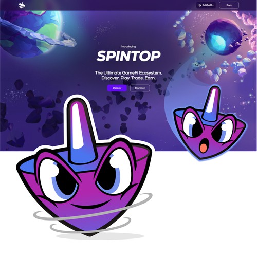 Spintop blockchain gaming platform MASCOT design Design by jasterxinan