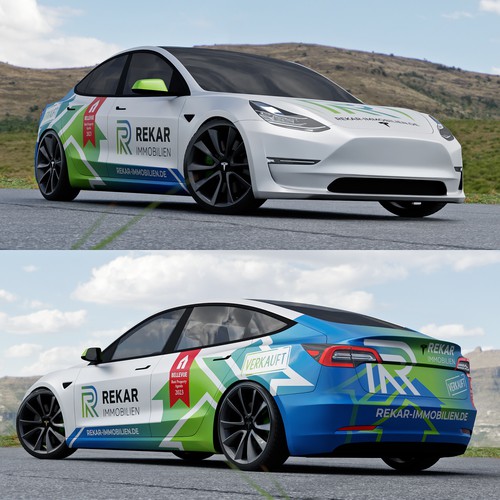 Tesla model 3 highland folierung für unser innovatives immobilienbüro in  passau, Car, truck or van wrap contest