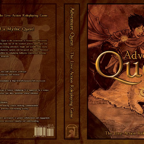 Book Cover for Adventure Quest, the Live-Action Roleplaying Game Design by Brand Leo | Niels