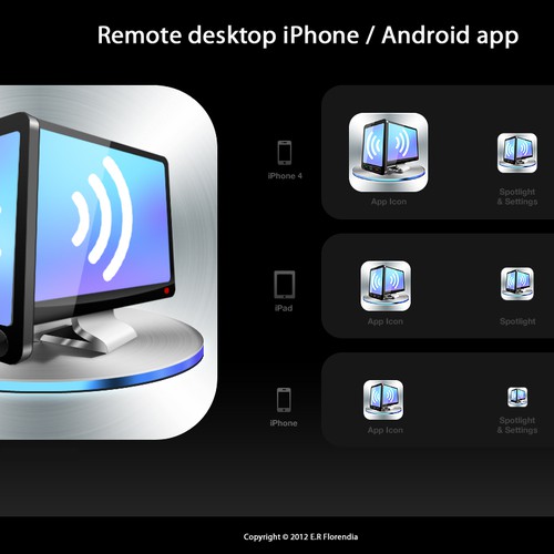 Icon for remote desktop iPhone / Android app Design by Slidehack