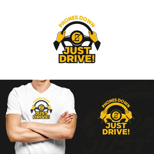 Eye-catching logo for distracted driving campaign Phones Down, Just Drive! Design by Lyna✎