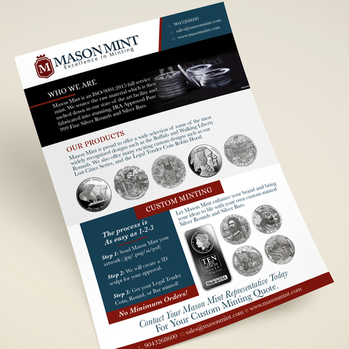 Create An Exciting Flyer To Showcase Our Custom Silver Coin Program Design by Bennah