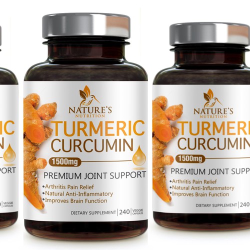 Nature's Nutrition needs a "beautiful label" for its Turmeric Extract bottle Design by agooshe