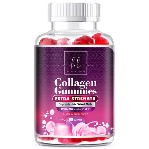 Hello Lovely needs a Collagen Gummies product label Design by agooshe