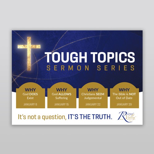 Tough Sermon Series Postcard Design by Jordon