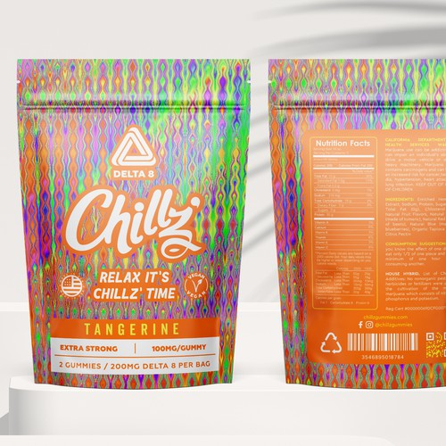CHILLZ CBD Brand need his new packaging for his DELTA 8 Gummies Design by bcra