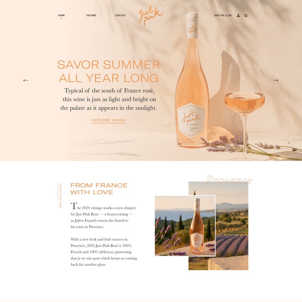 Just Pink Wine Website