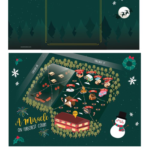 Festive Christmas map for staff party Design by restytobing
