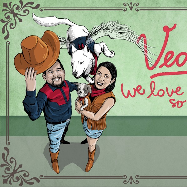 Family card illustration