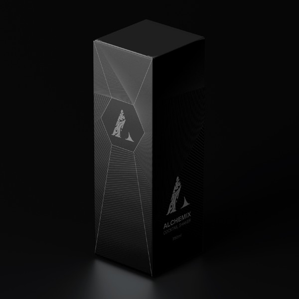 Design by MT kech titled "Alchemix Cocktail Shaker Packaging"