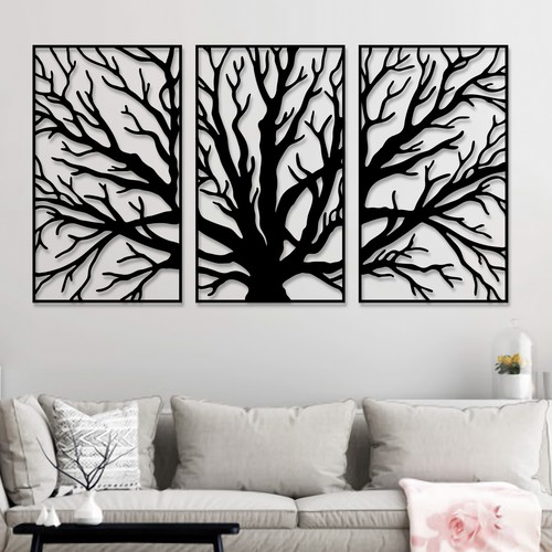 3 Frame Metal Wall Art Tree Design Design by Alona K.