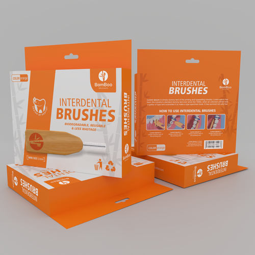Cardboard outer packaging for Dental interdental brushes eco friendly