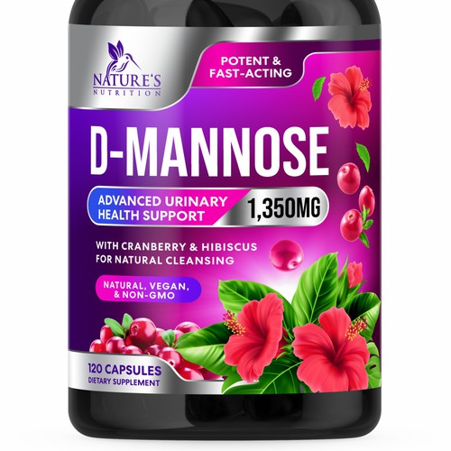 Colorful D-Mannose Design Needed for Nature's Nutrition Design réalisé par GenScythe