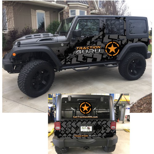 Attention race fans! get traction for my jeep wrangler--- make some tracks  over here! | Car, truck or van wrap contest | 99designs