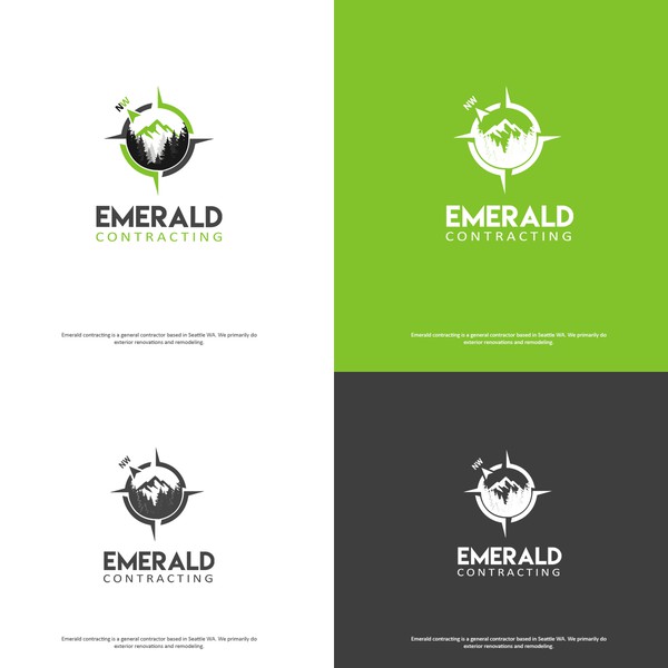 Design by qia.id titled "Simple and Elegant Logo for Emerald Contracting"