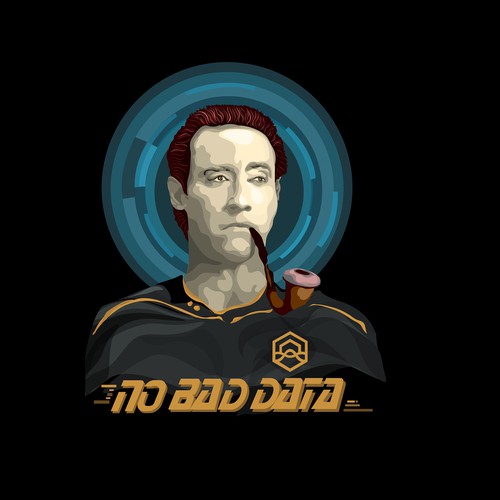 Star Trek No Bad "Data" Illustration for DataLakeHouse T-Shirt Design by Giriism
