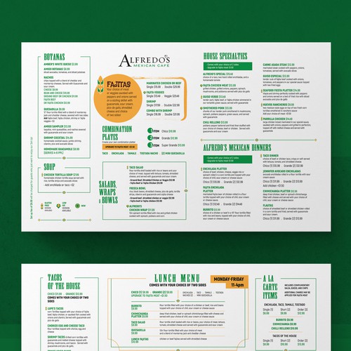 Traditional Mexican Restaurant needing new menu design! Design by Anna Shestakova