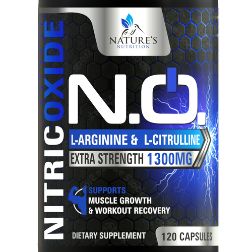 Nitric Oxide label design needed for Nature's Nutrition Design réalisé par Aalamvision