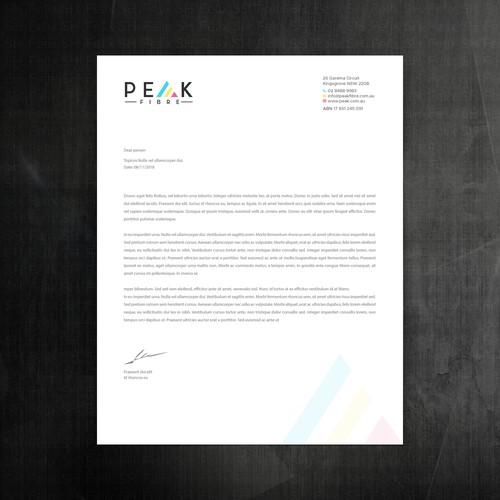 Creative, slick, professional Stationary for New Brand - Peak Fibre - Design by Felix SH