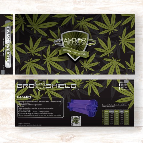 Retail packaging for Advanced Air Purifier for Cannabis and Ag Design réalisé par GFX™