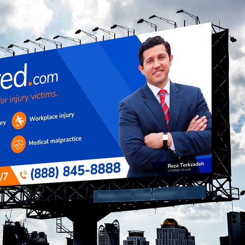 Injured.com Billboard Poster Design Design by icon89GraPhicDeSign