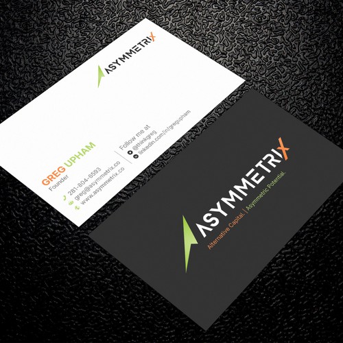 Design a cool, edgey but sophisticated business card for an alternative investment firm. Design von ™SF_Design™