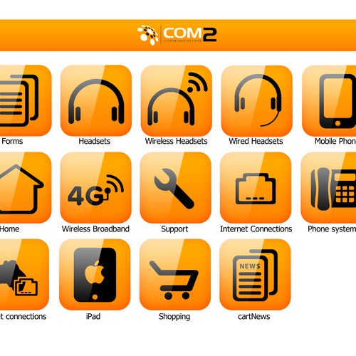 icon or button design for Com2 Communications Diseño de Dboy