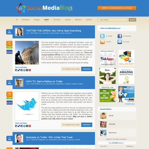 New Social Media Blog Site Design Needed Design by GuGim
